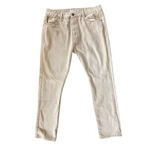 ABSENT AB Grit Taper Jean Men’s 34 Beige 100% Cotton Taper Fit 28” Inseam casual